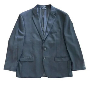 LAUREN Ralph Lauren 100% Wool Black Blazer Suit Jacket Sports Coat 50R Lined